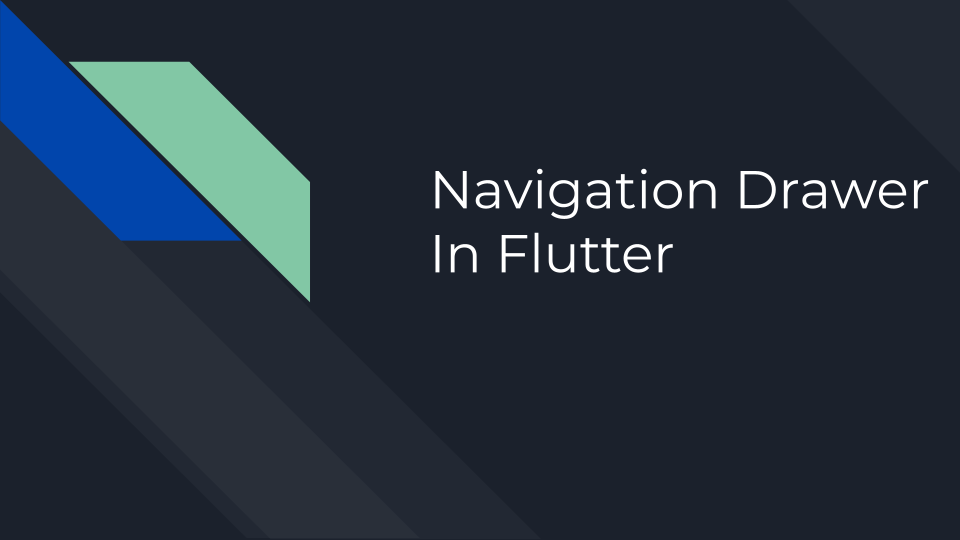 navigation drawer in flutter