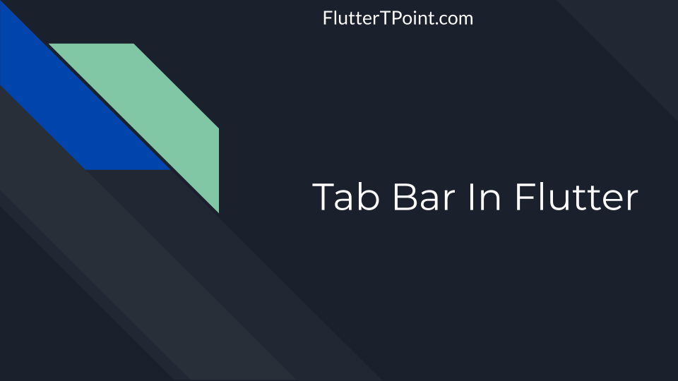 Tab Bar In Flutter